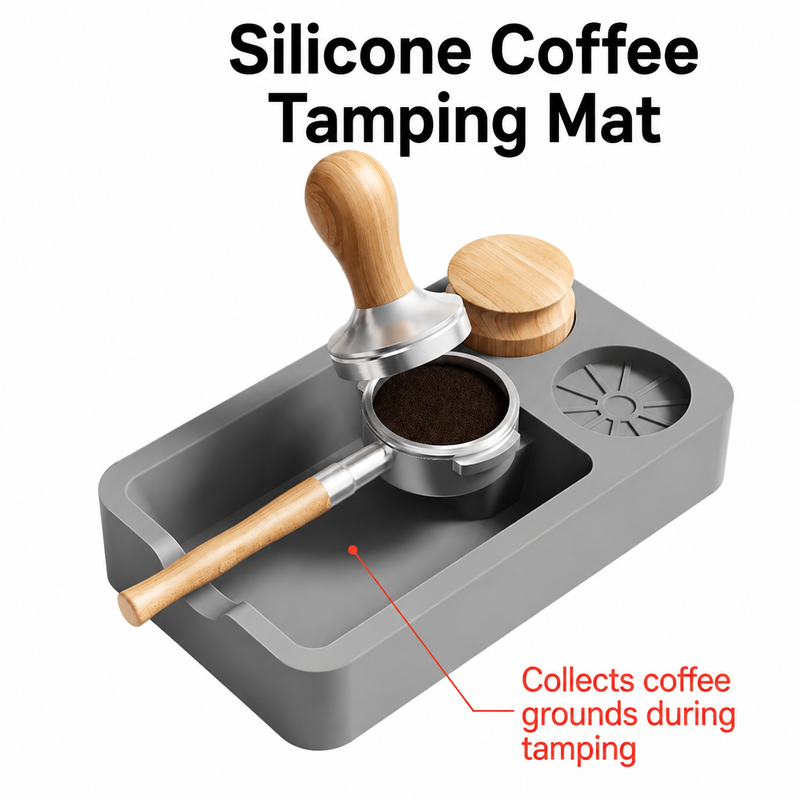Yozcoffee Espresso Tamping Mat Silicone Tamper Stand Coffee Bar Negro/Gray - imagen del producto