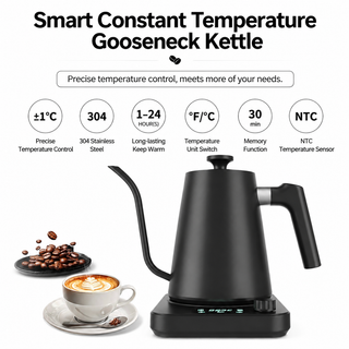 Hervidor eléctrico inteligente Yozcoffee de cuello de cisne, 0,9 l, control de ±1 °C — vista alternativa