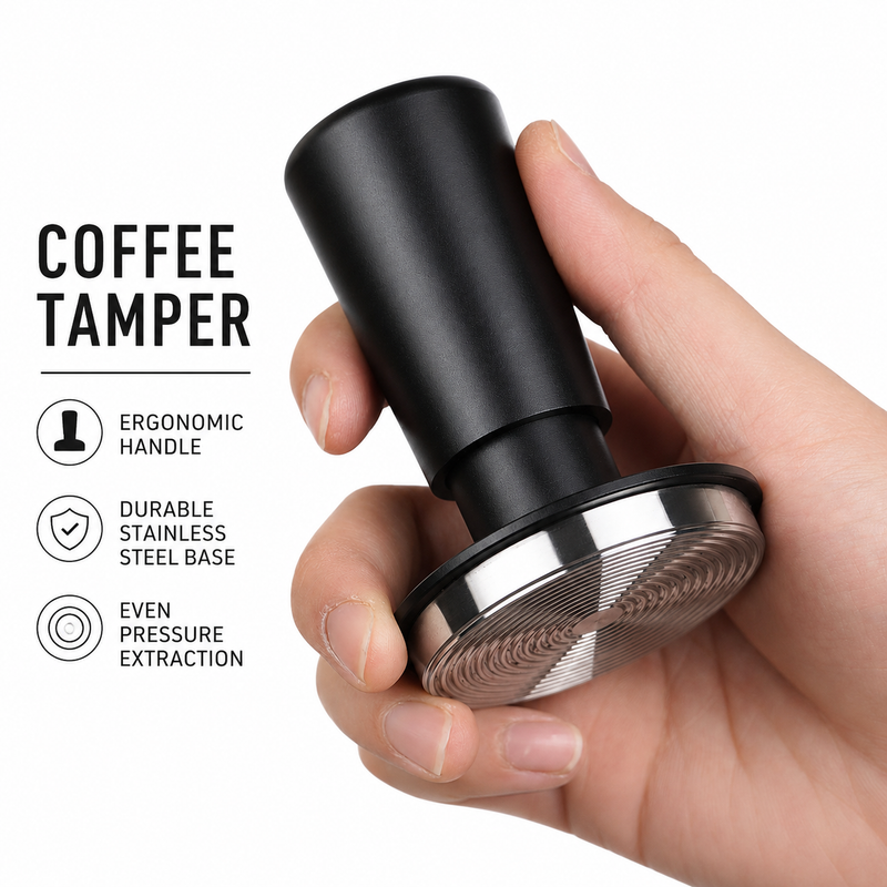 Yozcoffee Spring cargado Espresso Tamper 49/51/58mm Acero inoxidable - imagen del producto