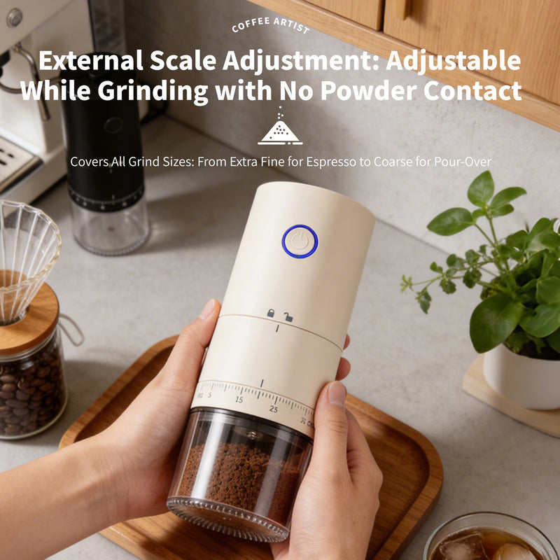 Molinillo eléctrico Yozcoffee USB-C con 38 ajustes y muelas cerámicas - imagen del producto