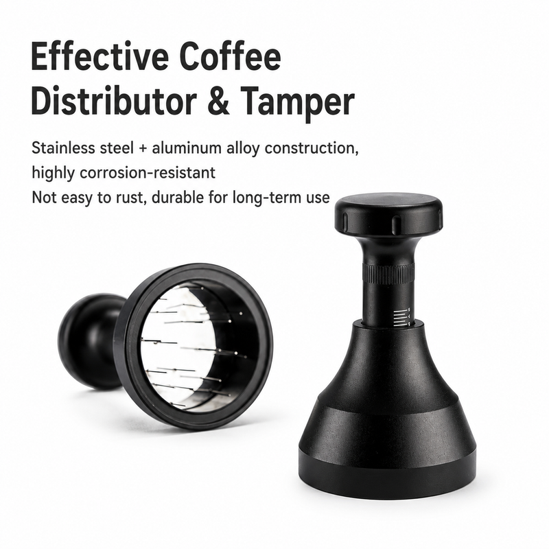 Yozcoffee WDT Espresso Distribuidor 51/53/58mm Herramienta de aguja de acero inoxidable negro - imagen del producto
