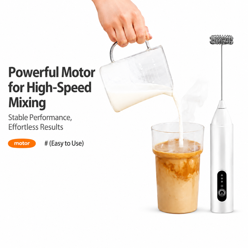 Yozcoffee Recargable de leche eléctrica Frother, 3-Speed Whisk - imagen del producto
